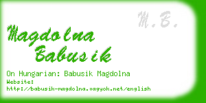 magdolna babusik business card